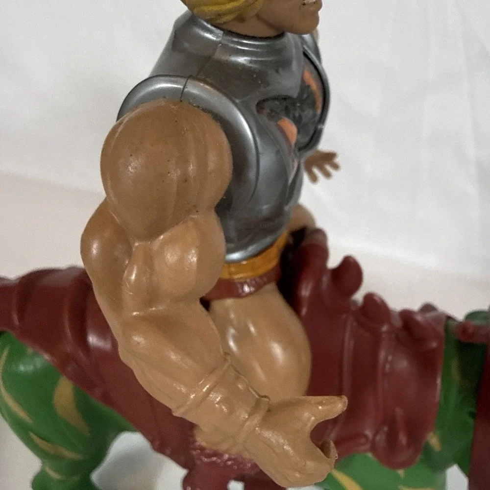 Vintage Mattel He-Man and Battle Cat Action Figure Set Masters of the Universe